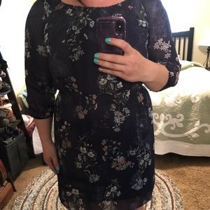 Maurices-Navy floral dress-Sz. L